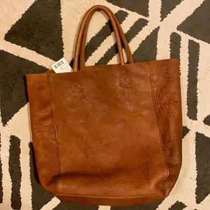 Rustic Brown Leather Oversized Tote from UO | BDG